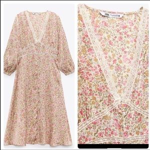 Zara floral print tunic dress